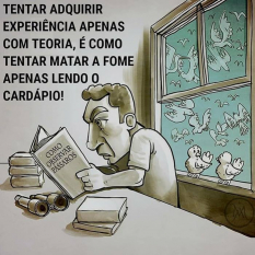 "Tentar adquirir experiência apenas com teoria, é como tentar matar a fome apenas lendo cardápio."