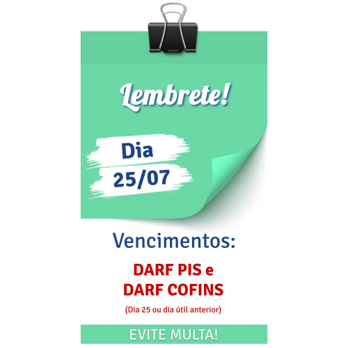 Vencimentos do Dia: DARFs PIS e COFINS