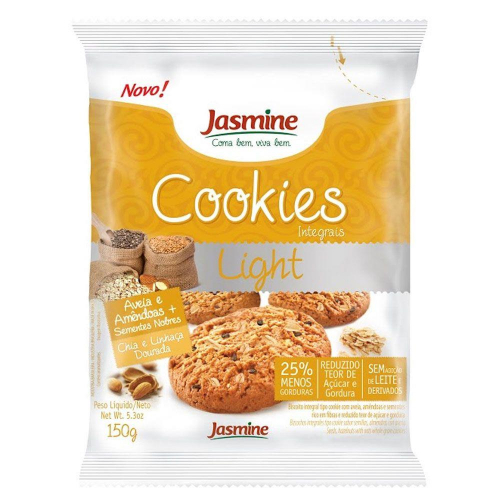 Cookies Integrais Light - Sabor Aveia e Amêndoas - Pacote 150g - Jasmine