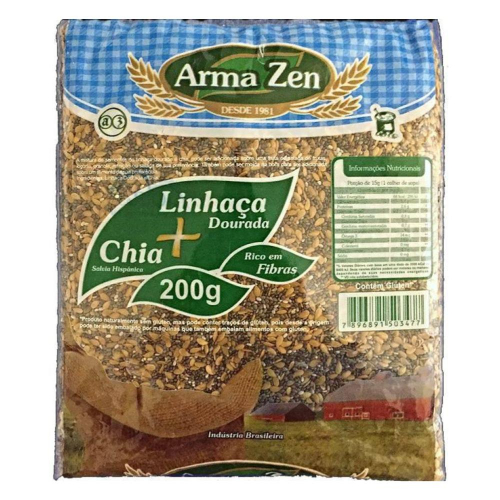 Semente de Chia + Linhaça Dourada - Pacote 200g - Arma Zen