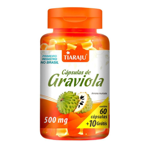 Graviola em cápsulas - 60 Cápsulas + 10 de 500mg - Tiaraju