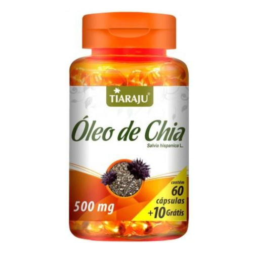 Óleo de Chia - 60 Cápsulas + 10 de 500mg - Tiaraju