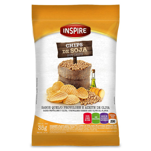 Chips de Soja - Sabor Provolone e Azeite de Oliva - Pacote 35g - Inspire