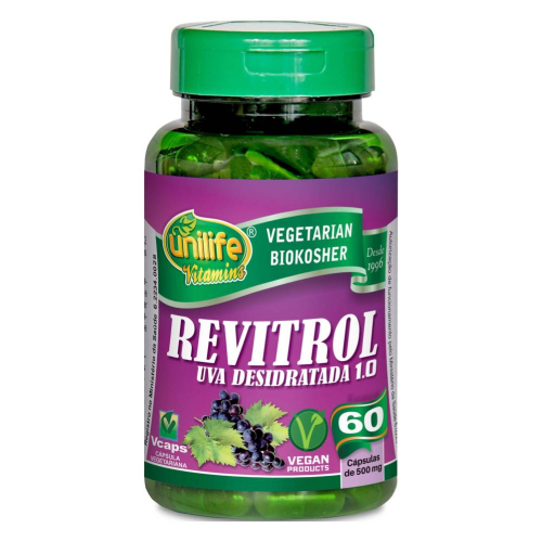 Resveratrol Revitrol Uva Desidratada - 60 Cápsulas de 500mg - Unilife