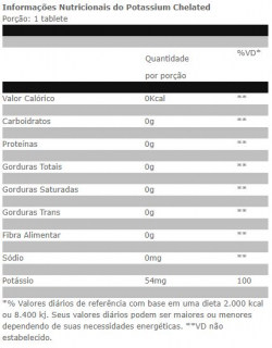 Potassium Chelated - 100 tabletes - Performance Nutrition