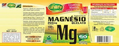 Magnésio Quelato - 60 Cápsulas de 760mg - Unilife