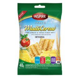 Snack Multicereal - Sabor Tomate e Evas Finas - Pacote 40g -Inspire