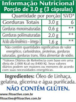 Óleo de Linhaça Ômega Flax - 60 Cápsulas de 1000mg - fitoactive