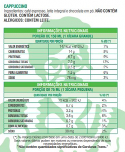 Bebidas Quentes: Cappuccino - Tamanho: Pequeno