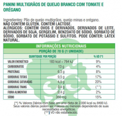 Panini - Sabor: Queijo Branco - Versão: Multigrãos