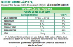 Bebidas Frias: Sucos - Polpa Natural - Sabor: Maracujá - Copo 300ml