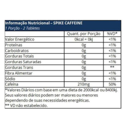 Spike Caffeine - 120 Tabletes de 105mg - Performance Nutrition